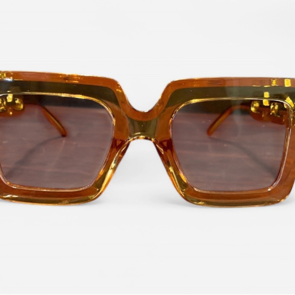 Stylish Burnt Orange Chain Link Sunglasses
